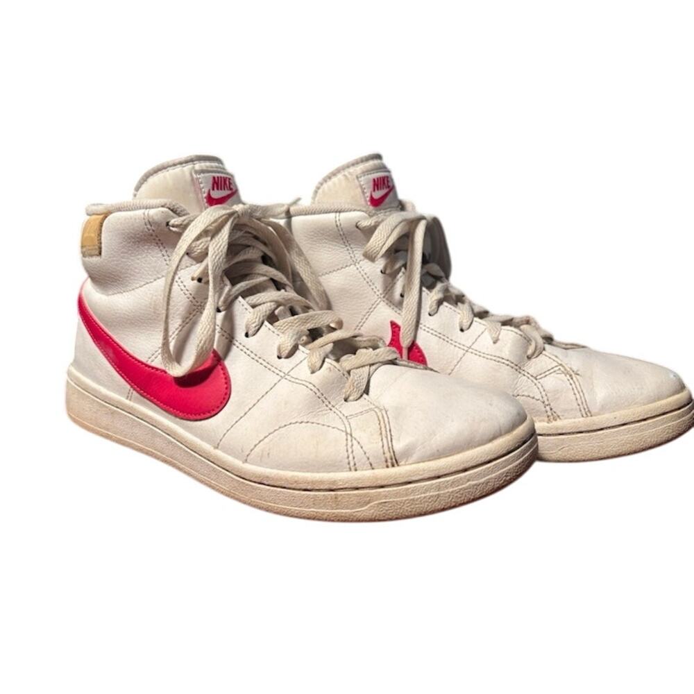 Nike Court Royal 2 Mid Women's Sneakers Basketball sz 9 EUC White and Pink